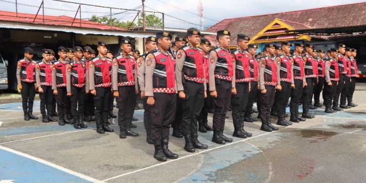 Polres Palopo menggelar apel penyambutan terhadap personel Bawah Kendali Operasi (BKO) dari Direktorat Samapta Polda Sulawesi Selatan