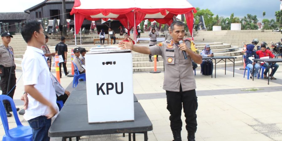 Sukseskan Pemilu, Polres Gowa Gelar Simulasi Pengamanan TPS