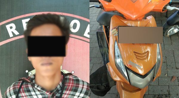 Maling Motor di Jalan Sanrangan Makassar Diciduk Polisi Saat Dorong Motor Curian