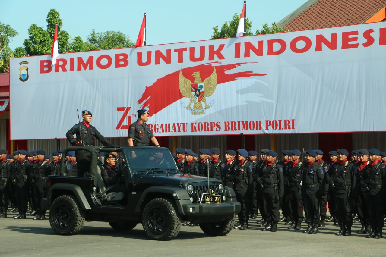 Wakapolda Sulsel Pimpin Upacara HUT Korps Brimob Polri Ke-47