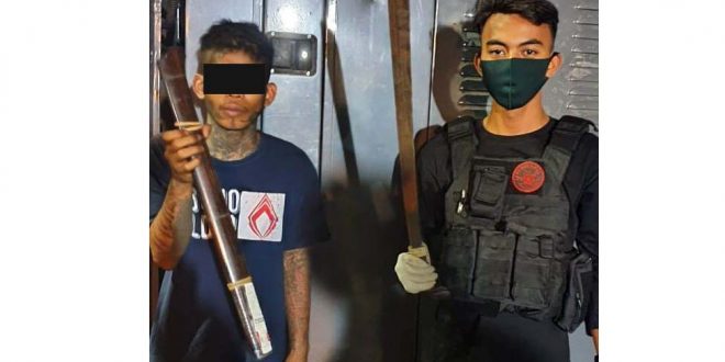 Tenteng Parang Dipunggung, Dua Pemuda di Makassar Diamankan Polisi