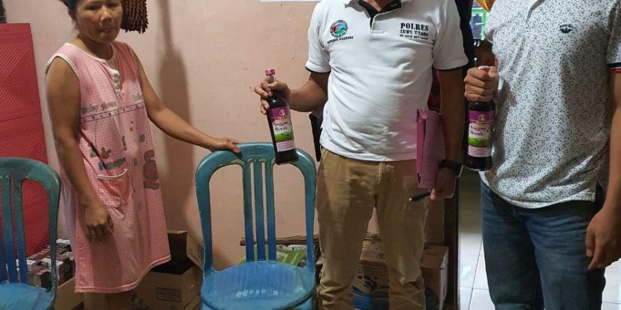 Operasi Cipkon, Polres Luwu Utara Amankan Puluhan Botol Miras