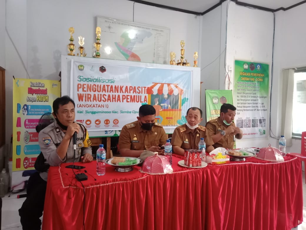 Bhabinkamtibmas Sungguminasa  Hadiri  Giat Penguatan Kapasitas Wirausaha Kelurahan