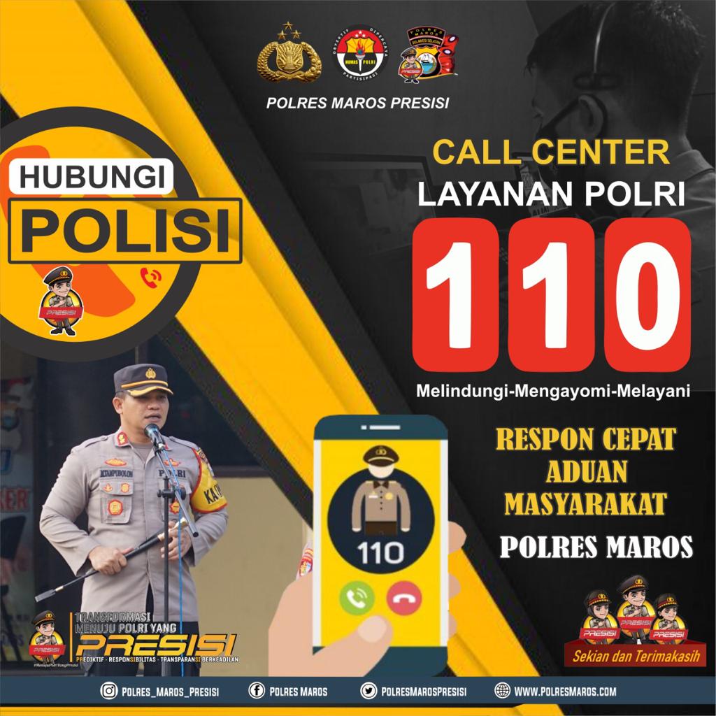 Target Raih Predikat WBK,Kapolres Maros Himbau Warga Gunakan Layanan Call Centre 11