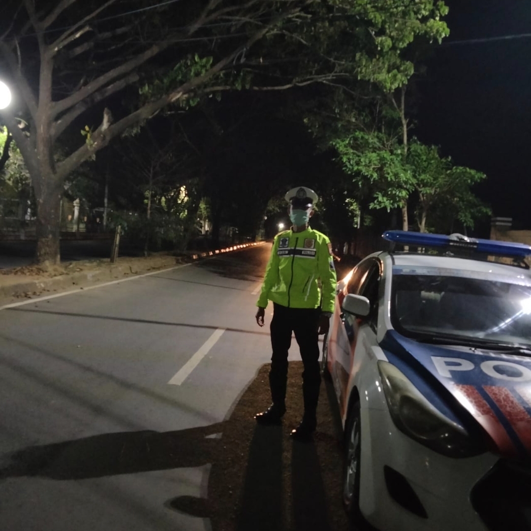 Antisipasi Kejahatan Jalanan dan Balap Liar, Satlantas Polres Maros Rutin Patroli Malam