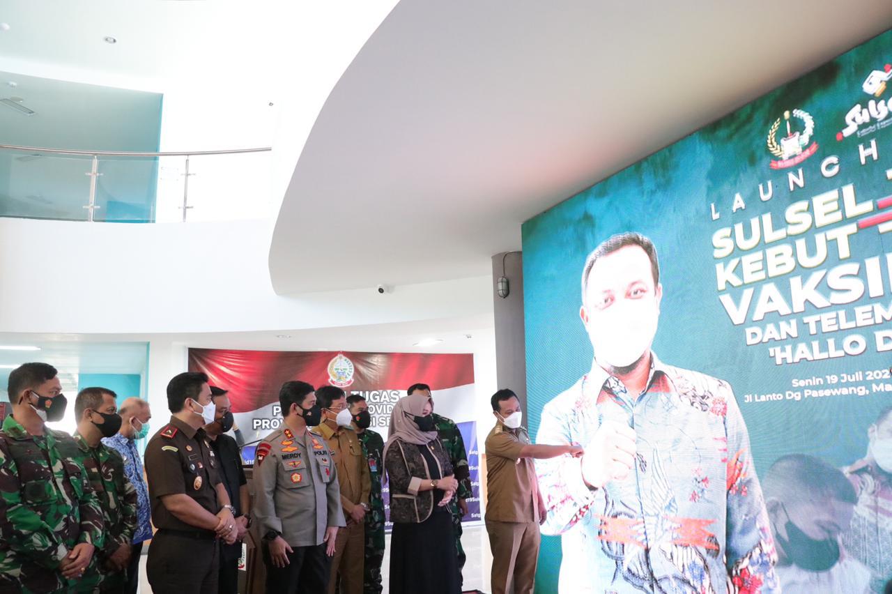 Hadiri Launching Sulsel Kebut Vaksinasi ,  Kapolda Sulsel Tegaskan Polda Sulsel Dan Jajaran Siap Mendukungnya