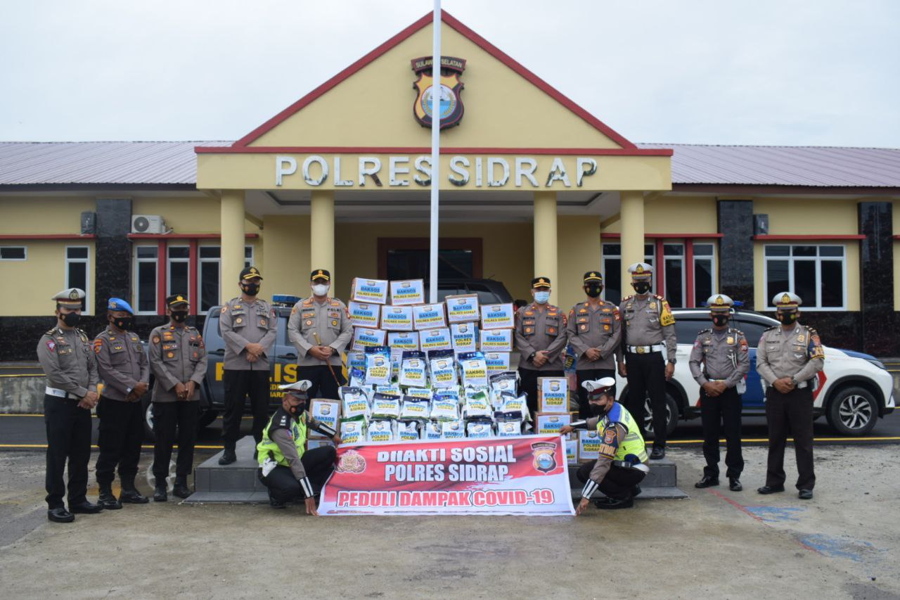 Hari Kedua Polres Sidrap Gelar Baksos Peduli Dampak Covid-19