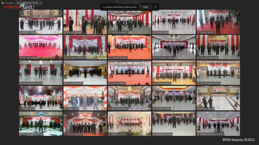PRESIDEN REPUBLIK INDONESIA IR. JOKO WIDODO, MEMIMPIN UPACARA PERINGATAN HARI BHAYANGKARA KE-75 SECARA VIRTUAL