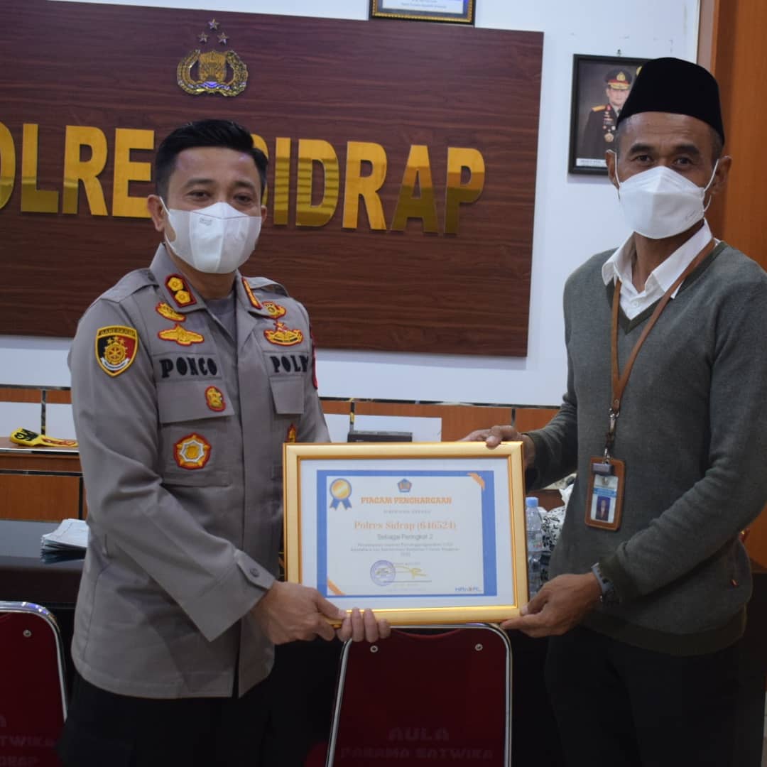 Kinerja Baik, Polres Sidrap Dapat Penghargaan Dari KPPN Pare Pare