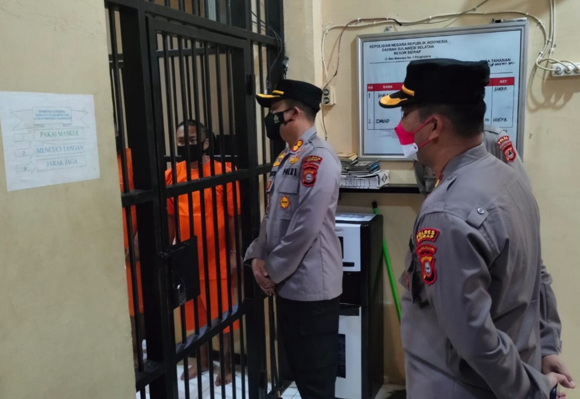 Cek Kondisi, Kapolres Sidrap Sidak Ruang Tahanan