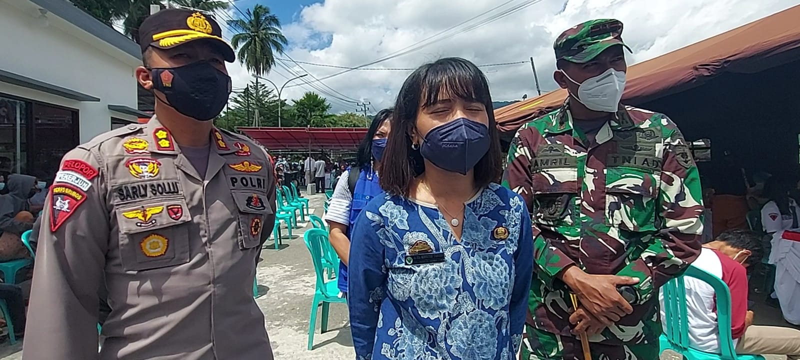 Kapolres Tana Toraja Bersama Dandim/1414 Tator dan Kadinkes Meninjau Pelaksanaan Vaksinasi