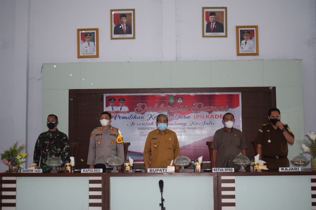 Didampingi Forkopimda, AKBP Ponco Indriyo Hadiri Deklarasi Damai Pilkades Di Sidrap