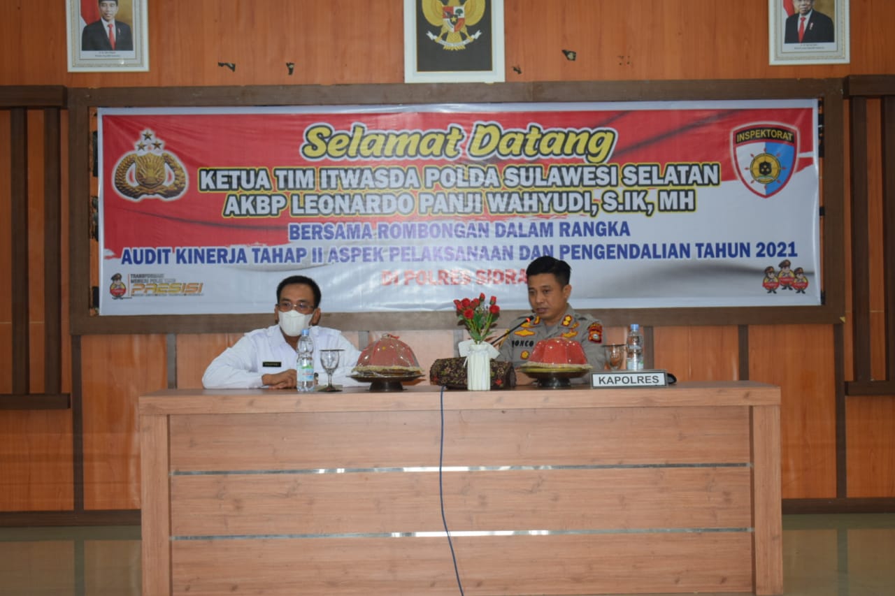 Pelaksanaan Audit Kinerja Itwasda Polda Sulsel Tahap II T.A. 2021 Di Polres Sidrap