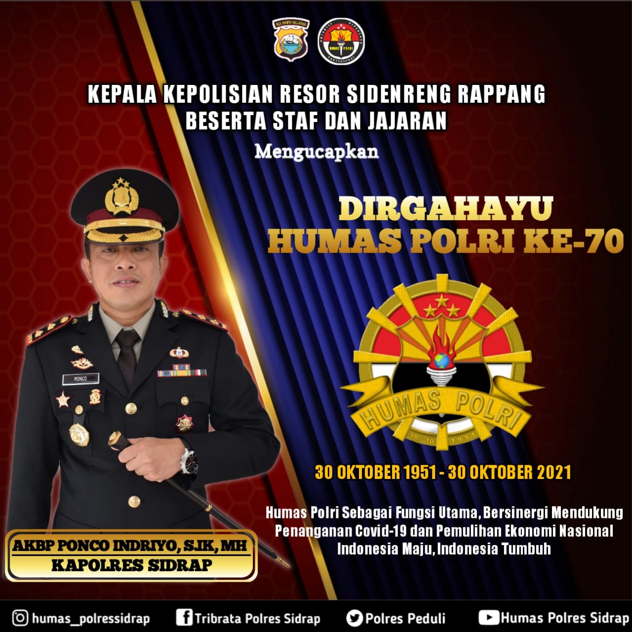 Dirgahayu Humas Ke-70, Kapolres Sidrap : Humas Kedepan Dengan Semangat Pantang Menyerah
