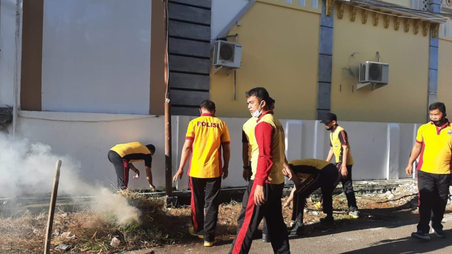 Jum’at Bersih, Personil Polres Sidrap Laksanakan Kurve