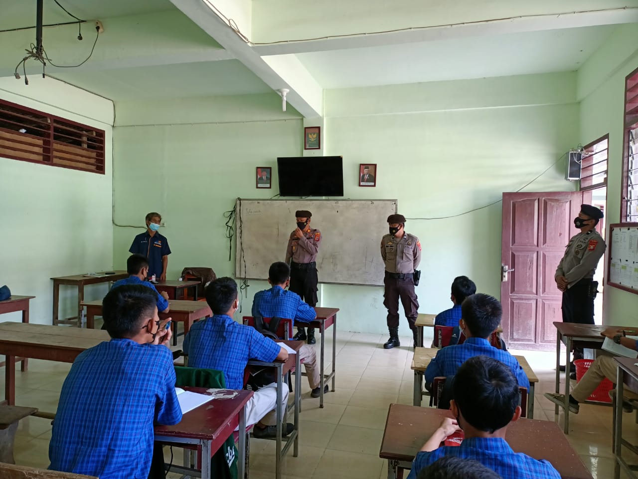 Cegah Klaster Baru PTM Disekolah Ini Yang Dilakukan Kasat Samapta