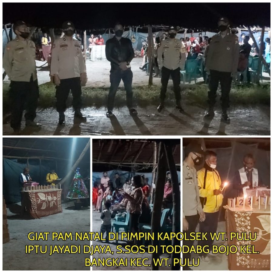 Guna Ciptakan Situasi Kondusif, Kapolsek Watang Pulu Pimpin PAM Perayaan Natal