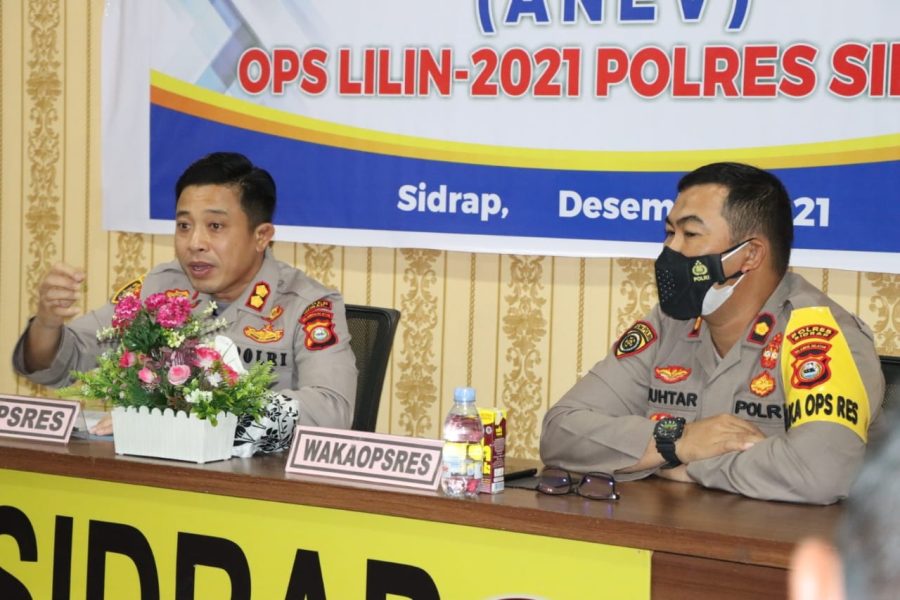 Pimpin Rapat Dengan Agenda Anev Ops Lilin 2021, Kapolres Sidrap Sampaikan Ini