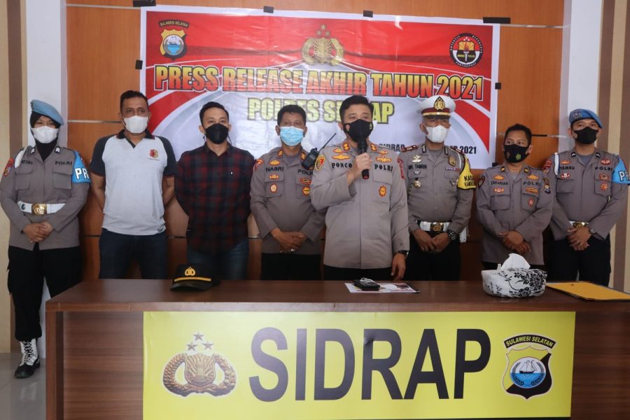 Gelar Press Release Akhir Tahun 2021 Kapolres Sidrap Paparkan Sejumlah Kejadian, Berikut Rinciannya