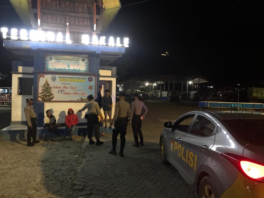 Cegah Kejahatan dan Covid-19, Sat Samapta Polres Tana Toraja Rutin Patroli Malam