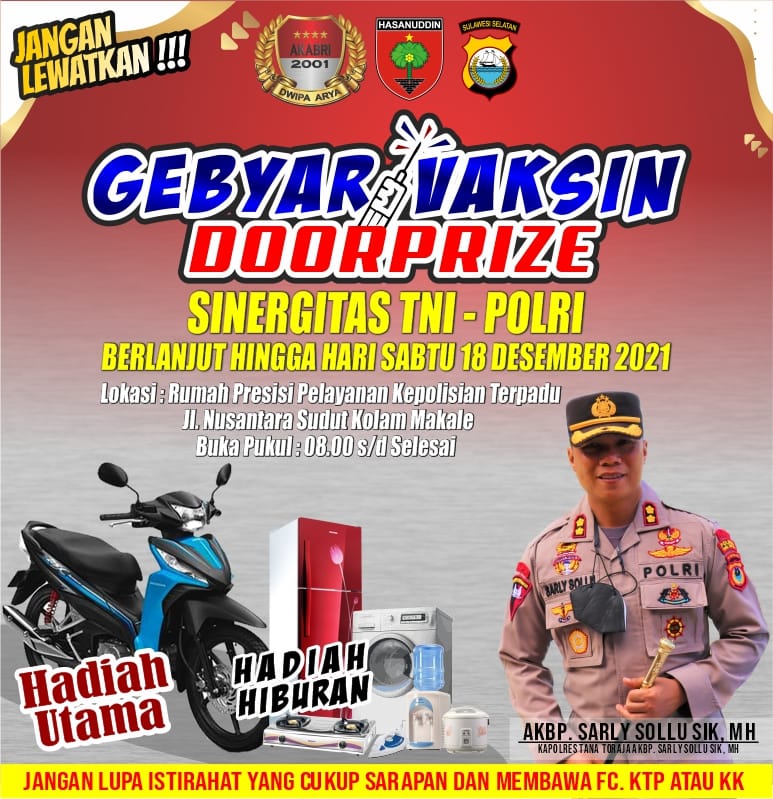 Kapolsek Mengkendek menghimbau masyarakat untuk melakukan vaksin di Plasa Kolam