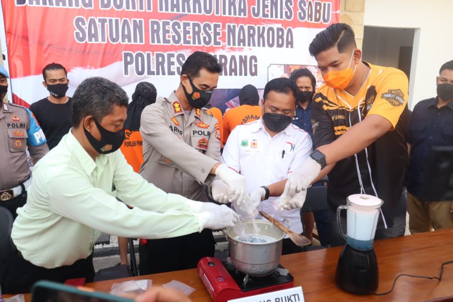 Polres Pinrang Musnahkan Barang Bukti Narkotika Jenis Sabu-Sabu Seberat 1,6 kg