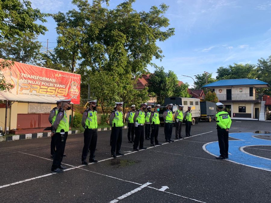 Personil Sat Lantas laksanakan apel pagi