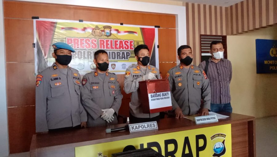 Polres Sidrap Merilis Kasus Pencucian Kotak Amal Masjid