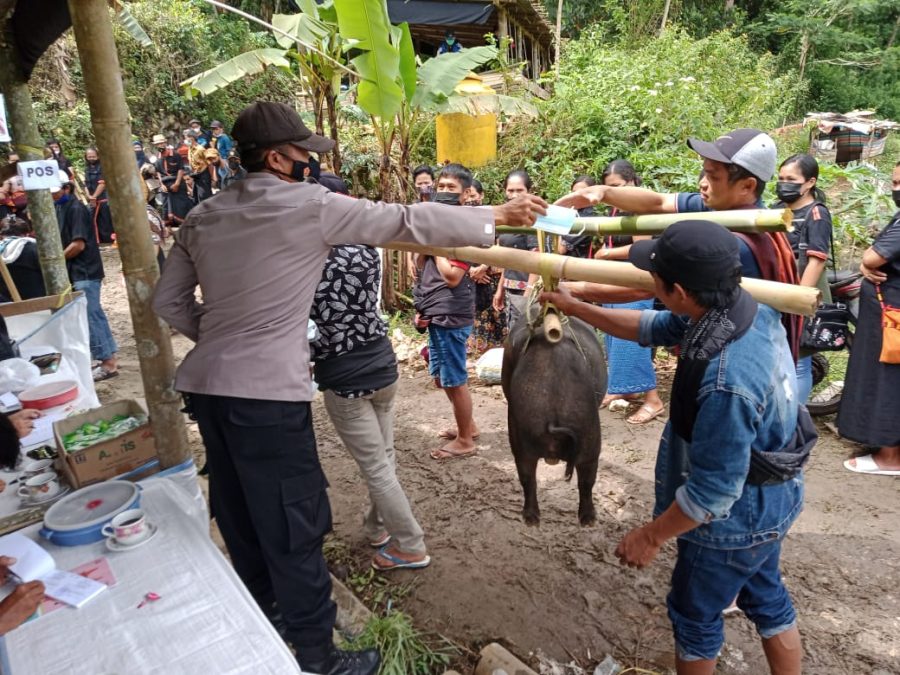 Bhabinkamtibmas pemantauan Pengimputan Vaksinasi Covid-19 di SD Kelas Jauh
