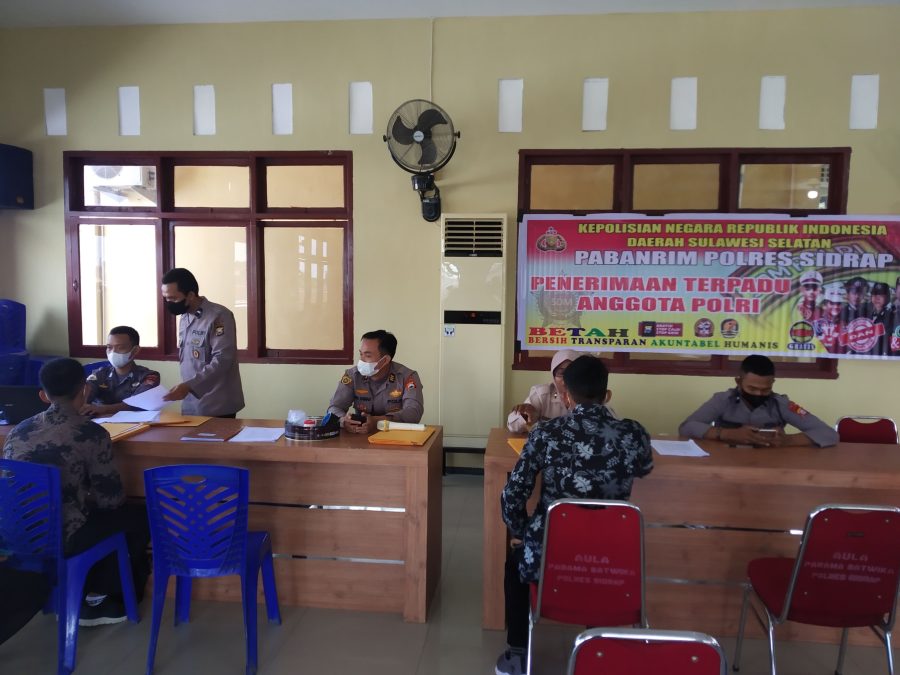 Pabanrim Polres Sidrap Laksanakan Seleksi Penerimaan Terpadu Anggota Polri T.A 2022