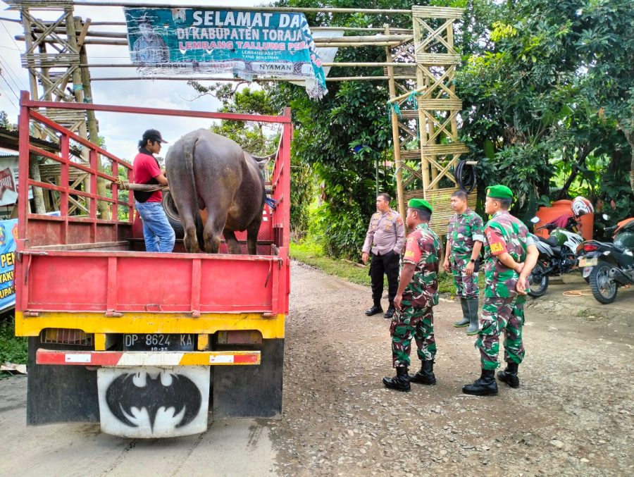 Polsek Makale pengamanan pada pesta adat Rambu Tuka di kelurahan lion Tondok Iring