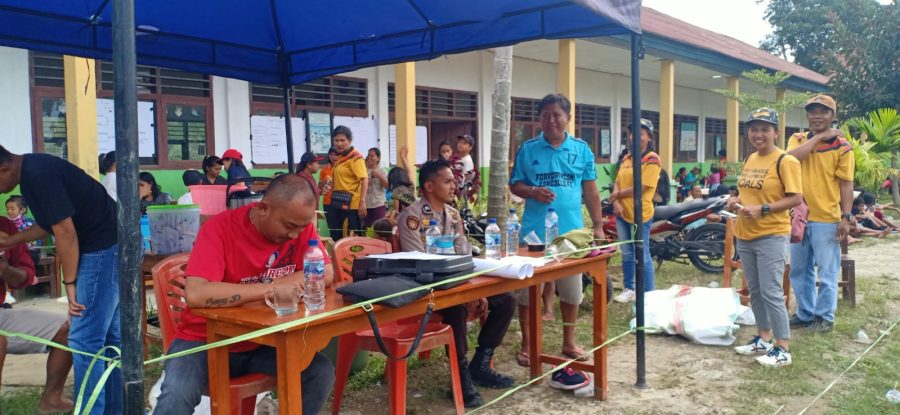 Personil Polsek Sangalla Pengamanan Perayaan Hari kemerdekaan KE-77 RI