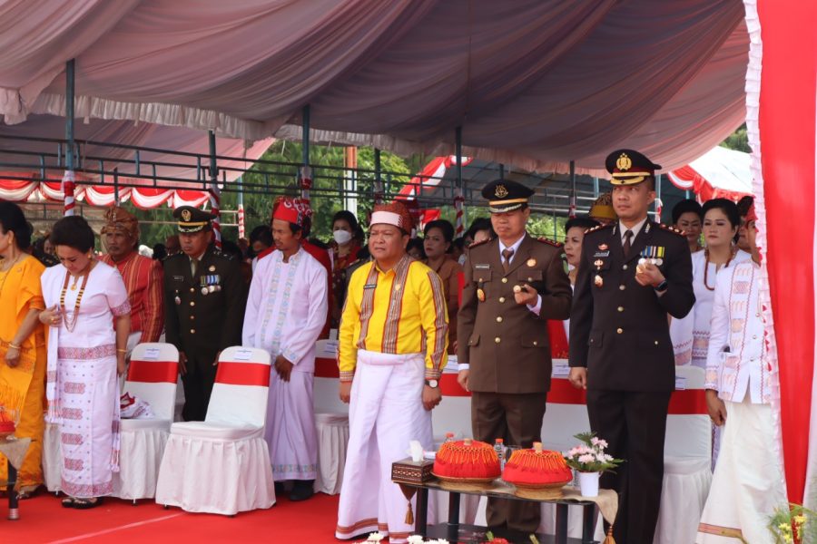 Personil Polsek Sangalla Pengamanan Perayaan Hari kemerdekaan KE-77 RI