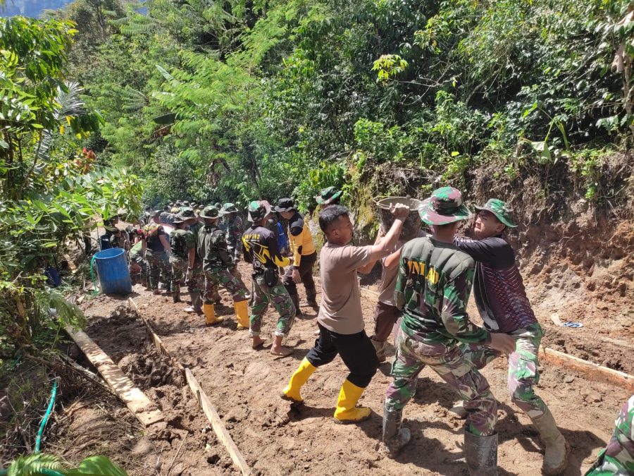 Bhabinkamtibmas Datangi Pohon Tumbang yang mengenai Aliran Listrik JTM