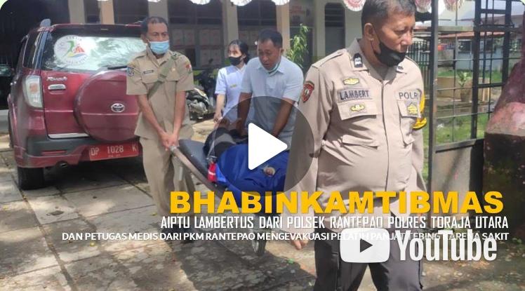 Video : Bhabinkamtibmas Aiptu Lambertus Dan Petugas Medis Evakuasi Warga Yang Sakit Parah Di Toraja Utara