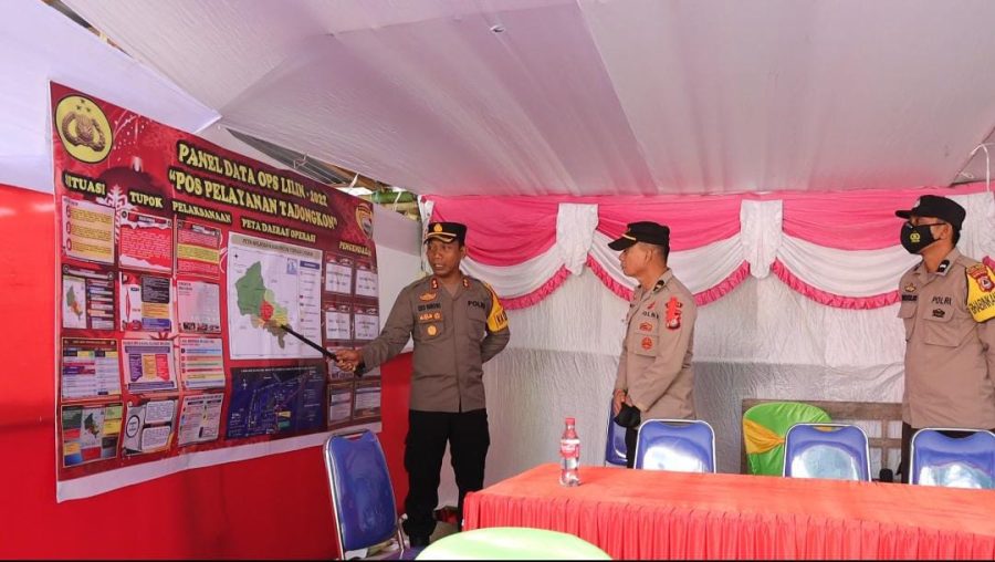Kapolres Toraja Utara Bersama Bhayangkari Cek Kesiapan Pos Yan dan Pos Pam Operasi Lilin 2022