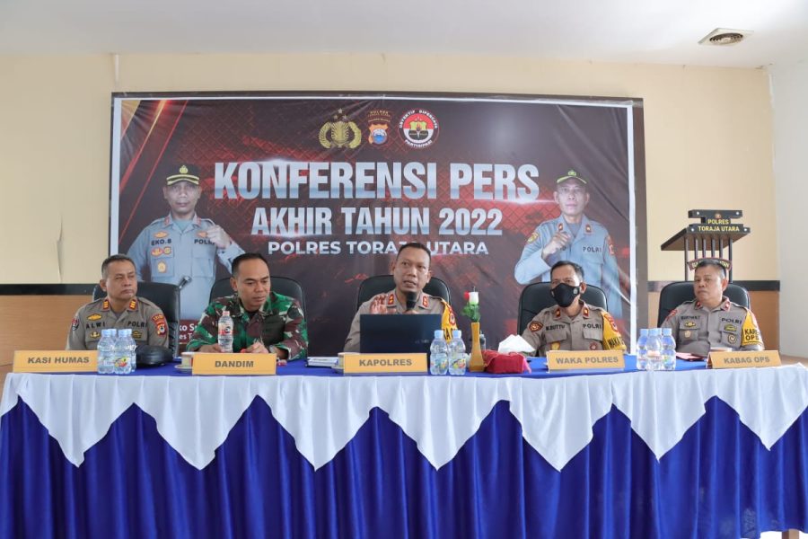 Polres Toraja Utara Gelar Kegiatan Konferensi Pers Akhir Tahun 2022