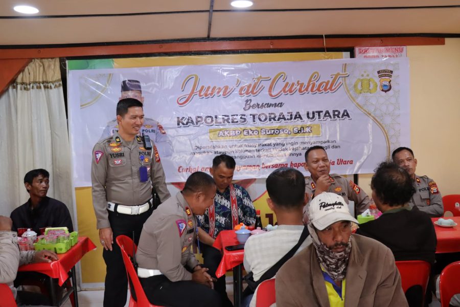Kapolres Toraja Utara Dengar Langsung Aspirasi Para Pebentor Saat Gelar Jumat Curhat