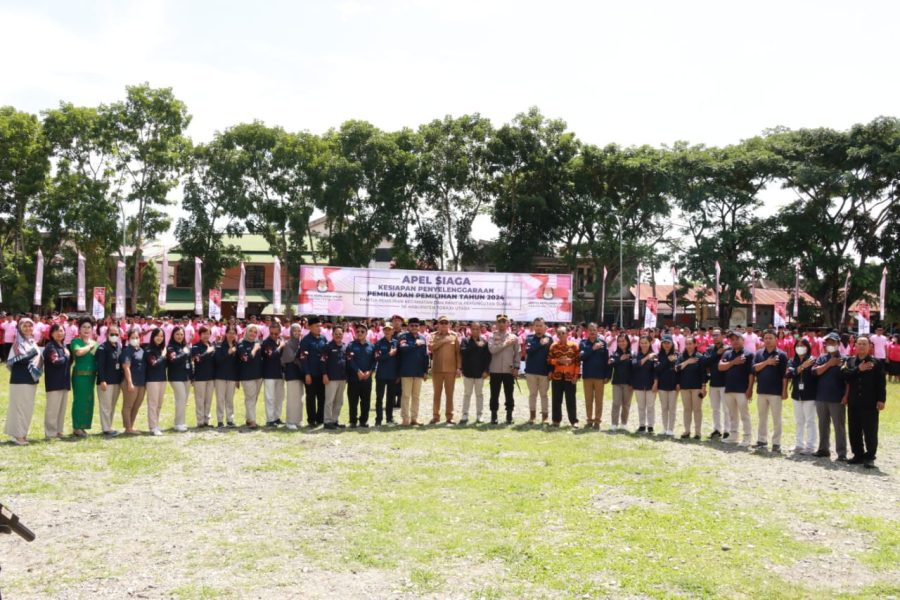 Kapolres Toraja Utara Hadiri Apel Siaga Kesiapan Penyelenggaraan Pemilu Tahun 2024 di Lapangan Bakti