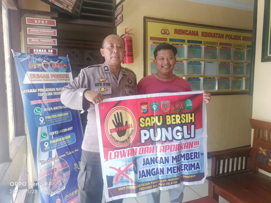 *Wujudkan Birokrasi Bersih, Polsek Segeri  Melaksanakan Sosialisasi Saber Pungli*