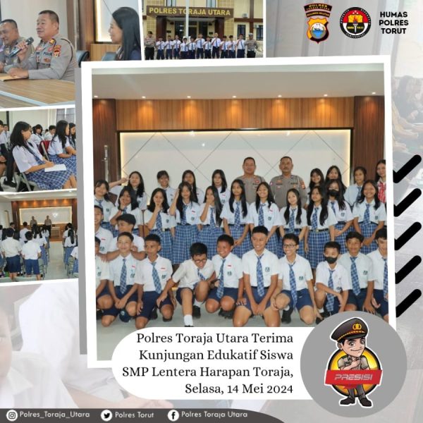 Polres Toraja Utara Terima Kunjungan Edukatif Pelajar SMP Lentera Harapan Toraja