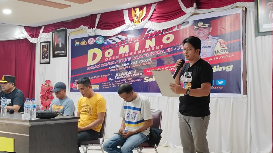 *Wujudkan Sportivitas dan Kerja Sama, Wakapolres Luwu Utara Buka Lomba Domino Kapolres Luwu utara Cup. II, Sambut Hari Bhayangkara ke-78*