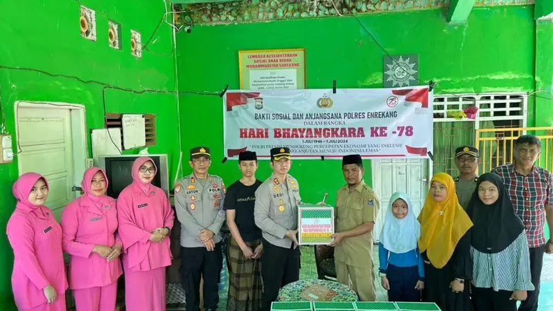 Sambut HUT Bhayangkara Ke-78, Kapolres Enrekang Anjangsana Kepanti Asuhan
