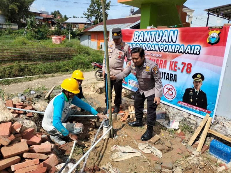 Rangkaian Peringatan Hari Bhayangkara Ke-78, Polres Toraja Utara Resmikan Sumur Bor dan Berikan Bansos untuk Masyarakat