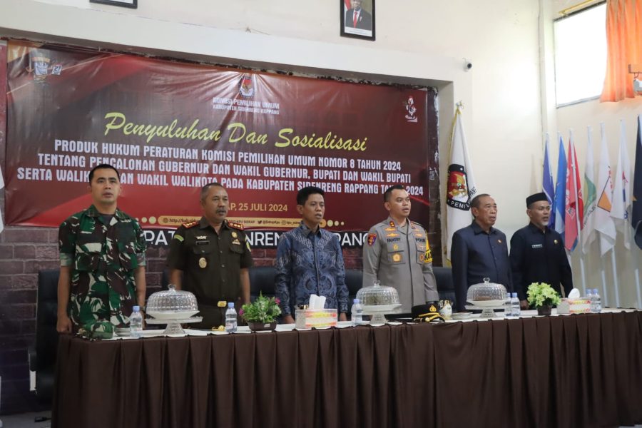 Sukseskan Pilkada 2024, Kapolres Sidrap Hadiri Penyuluhan dan Sosialisasi Produk Hukum KPU Nomor 8