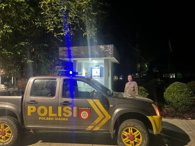 Patroli Blue Light Polsek Maiwa Sasar Obyek Vital Dan Pemukiman Warga
