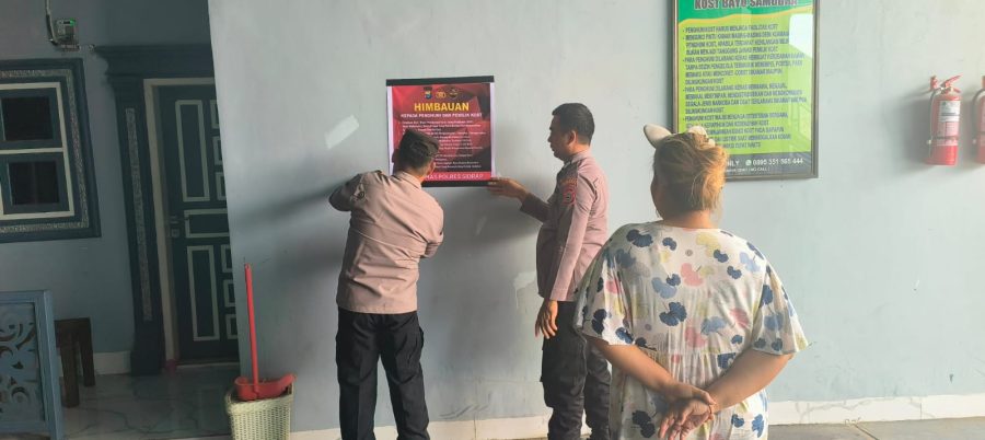 Sat Binmas Polres Sidrap Pasang Spanduk Himbauan di Rumah Kost, Ini Tujuannya