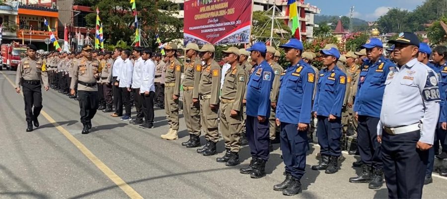 Kapolres Tator Pimpin Apel Gelar Pasukan Dalam Pengamanan Ops Mantap Praja 2024 -2025