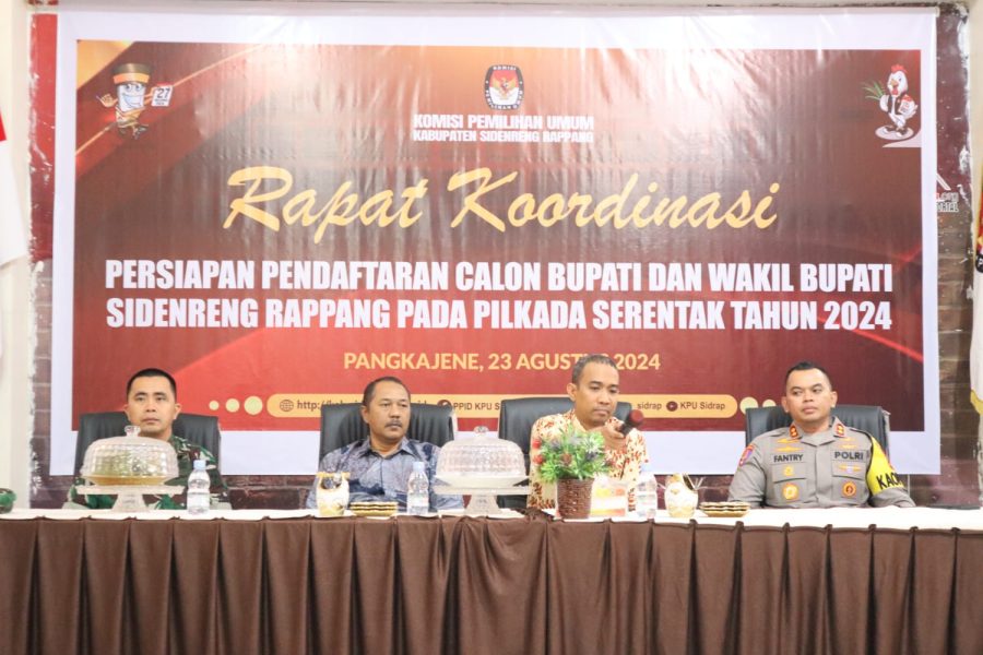 Samakan Persepsi, Kapolres Sidrap Bersama Forkopimda Hadiri Rakor Persiapan Pendaftaran Bacalon Pilkada di KPU