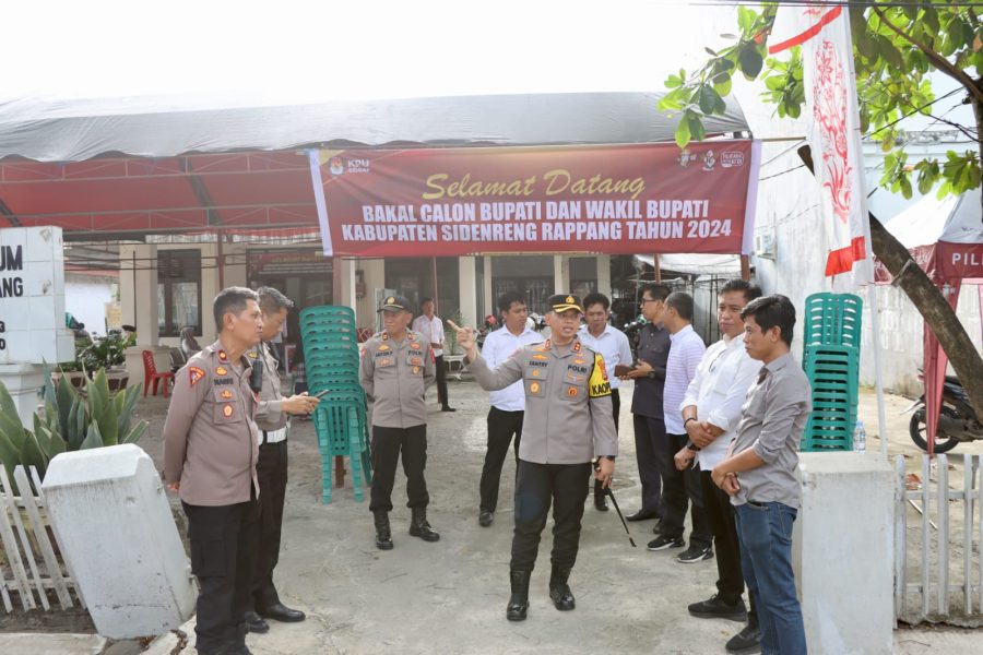 Kapolres Sidrap Dukung Kelancaran Simulasi Pendaftaran Calon Bupati dan Wakil Bupati di KPU